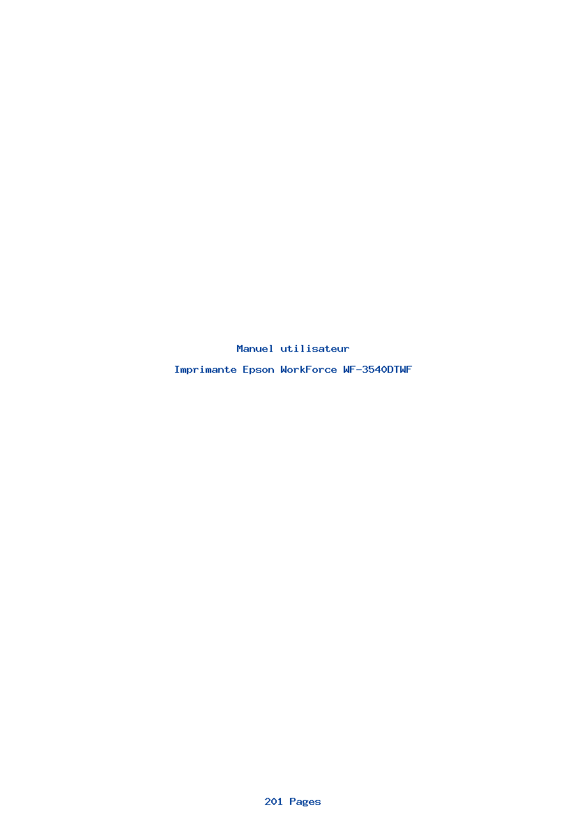 Image de la première page du manuel de l'appareil WorkForce WF-3540DTWF
