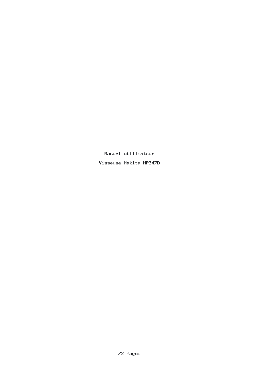 Page 1 de la notice Manuel utilisateur Makita HP347D