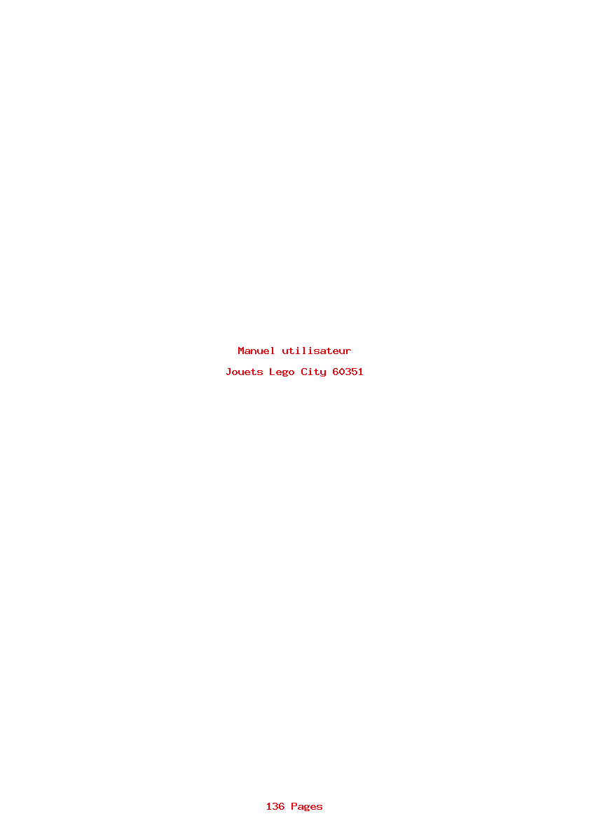 Page 1 de la notice Manuel utilisateur Lego City 60351