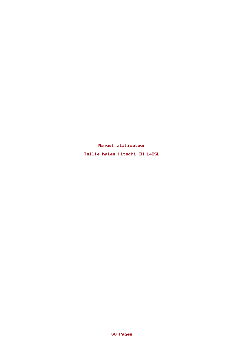 Page 1 de la notice Manuel utilisateur Hitachi CH 14DSL