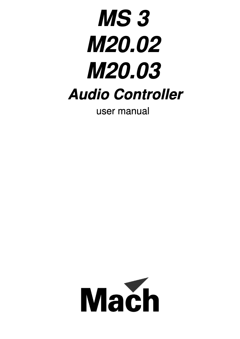 Page 1 de la notice Manuel utilisateur Martin Mach M20.02