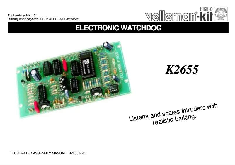 Page 1 de la notice Instructions / montage Velleman K2655