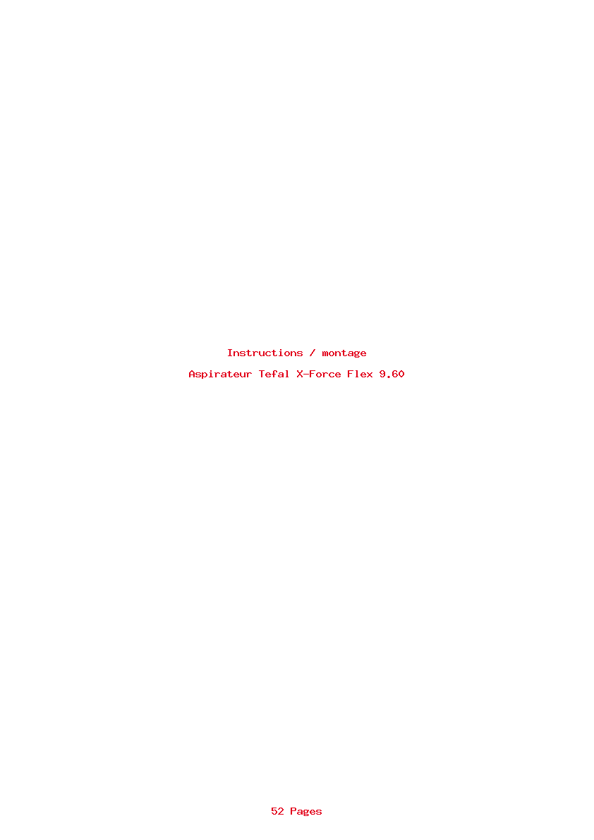 Page 1 de la notice Instructions / montage Tefal X-Force Flex 9.60