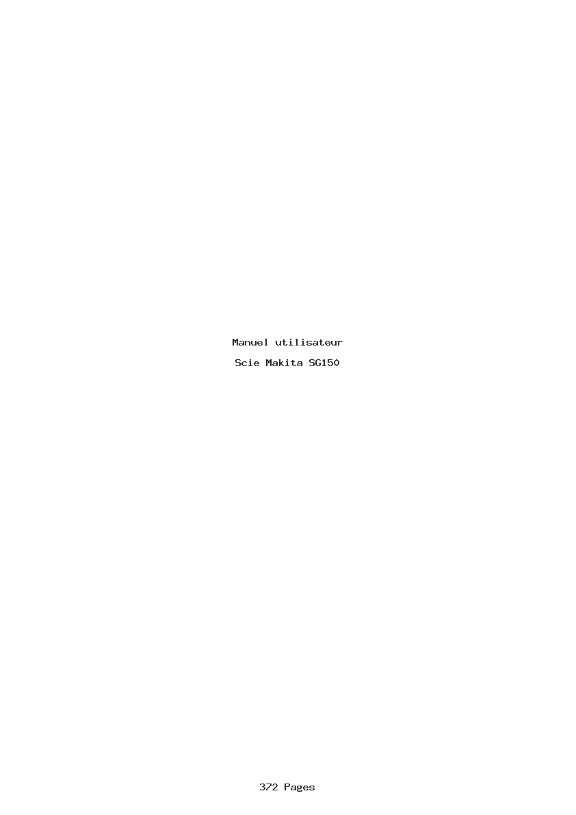 Page 1 de la notice Manuel utilisateur Makita SG150