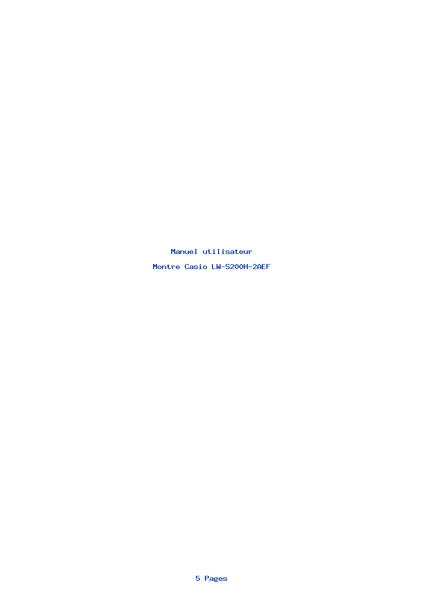 Page 1 de la notice Manuel utilisateur Casio LW-S200H-2AEF