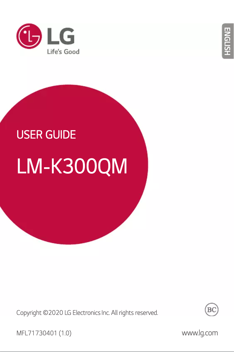 Page 1 of the manual User Manual LG K31