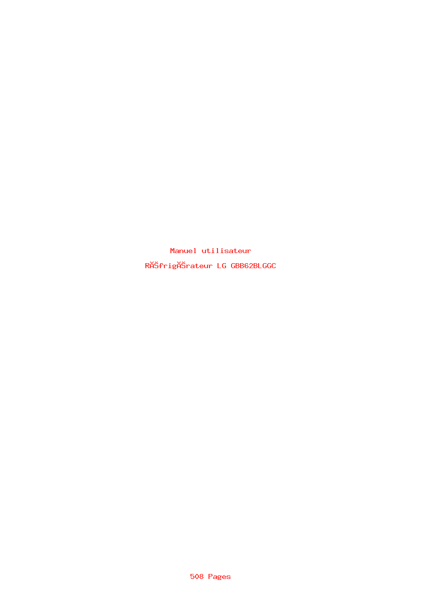 Page 1 de la notice Manuel utilisateur LG GBB62BLGGC
