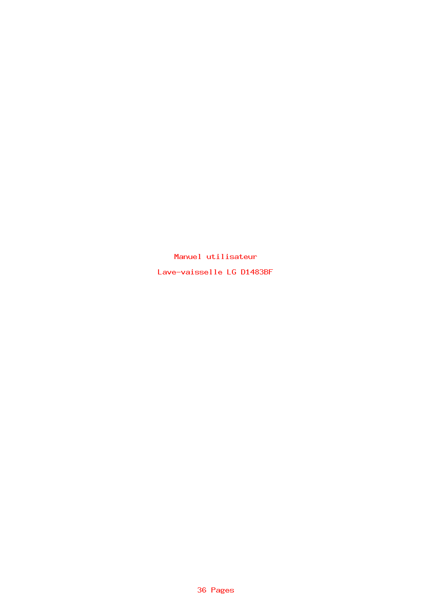 Page 1 de la notice Manuel utilisateur LG D1483BF