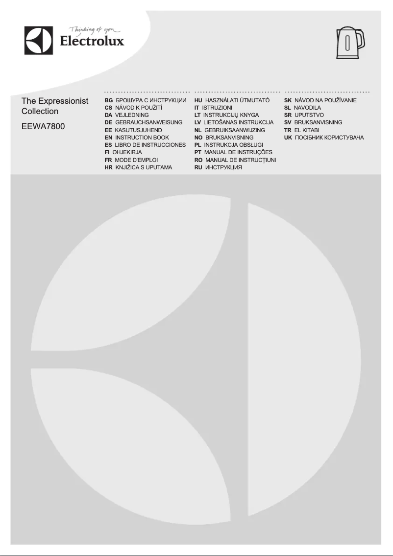 Page 1 de la notice Manuel utilisateur Electrolux EEWA7830