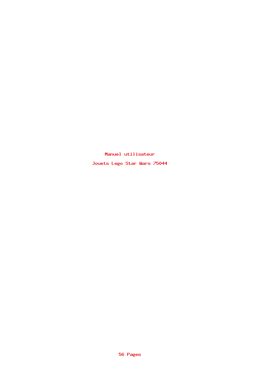 Page 1 de la notice Manuel utilisateur Lego Star Wars 75044