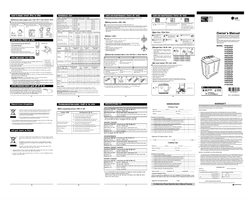 Página 1 del manual Manual de usuario LG P1561R3S