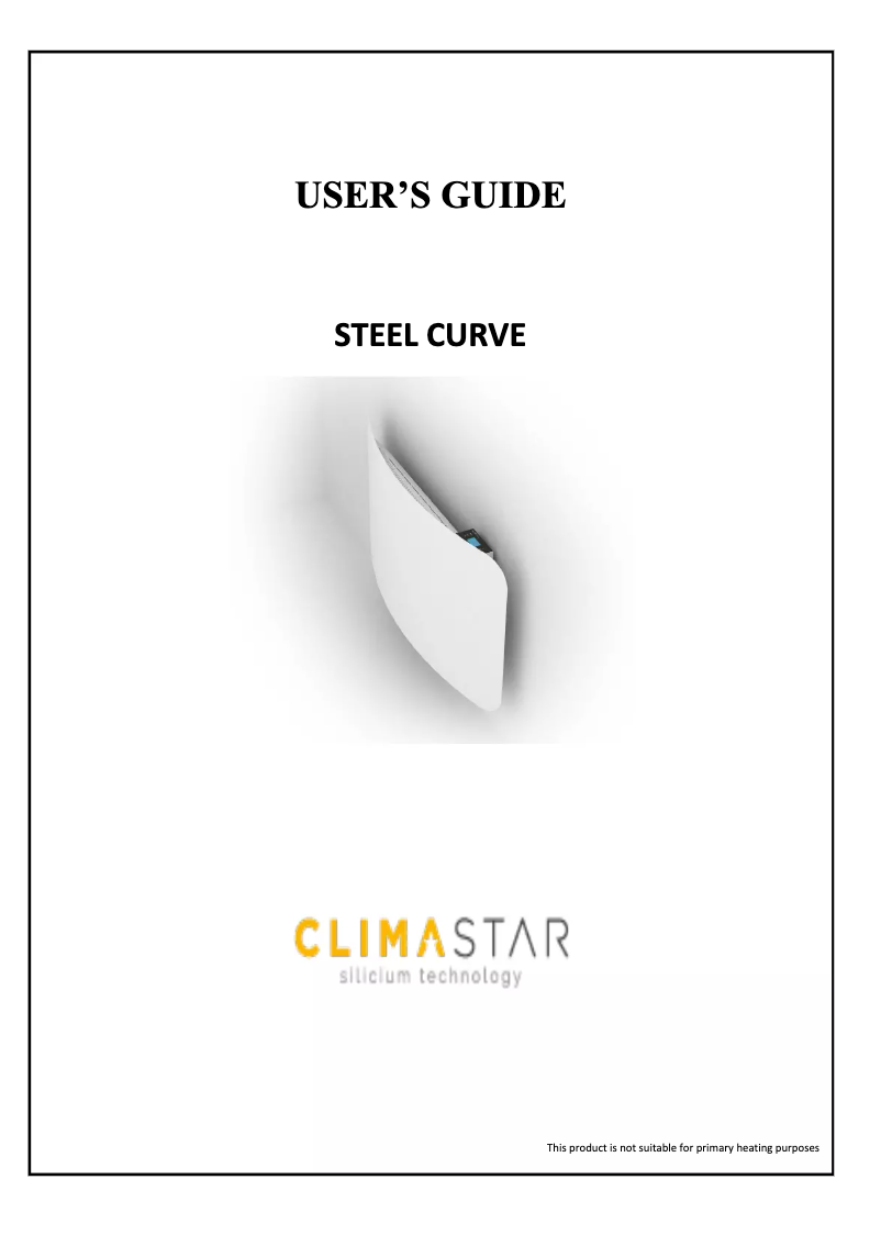 Page 1 de la notice Manuel utilisateur Climastar EcoStone SteelCurve1000VC