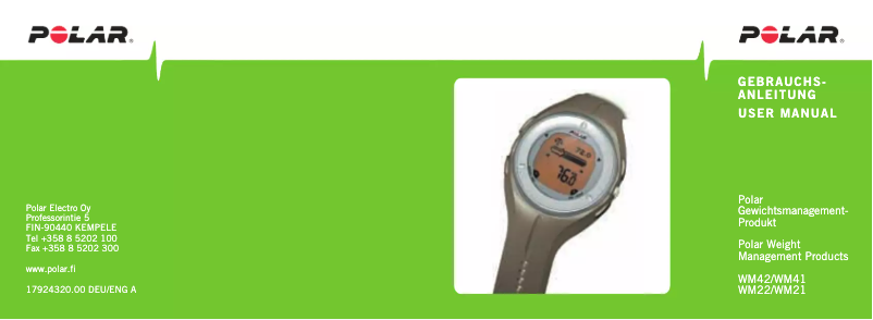 Page 1 de la notice Manuel utilisateur Polar WM42