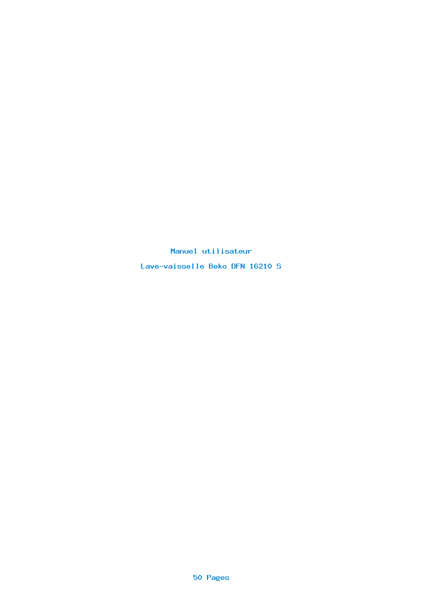 Page 1 de la notice Manuel utilisateur Beko DFN 16210 S