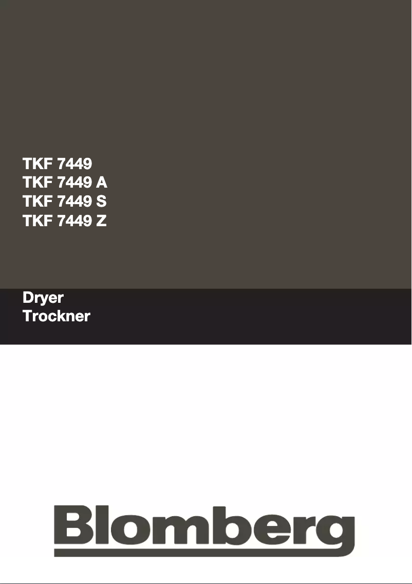 Page 1 de la notice Manuel utilisateur Blomberg TKF 7449 Z