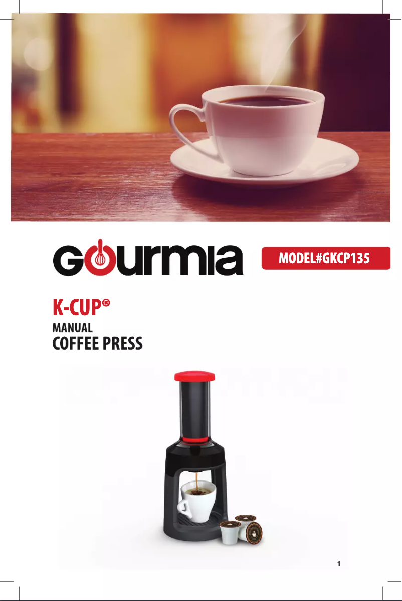 Page 1 de la notice Manuel utilisateur Gourmia K-Cup GKCP