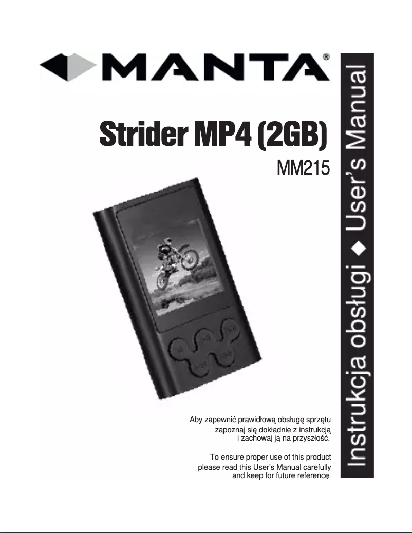 Page 1 de la notice Manuel utilisateur Manta Strider MM215