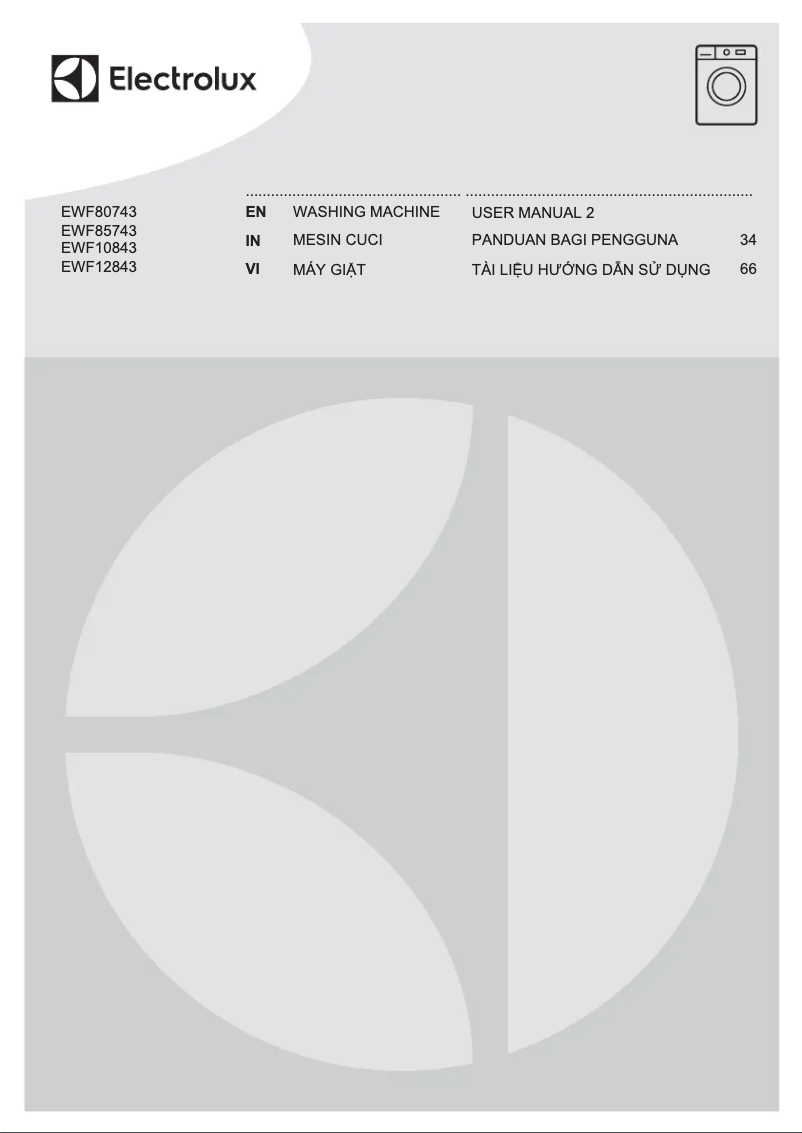 Page 1 de la notice Manuel utilisateur Electrolux EWF10843