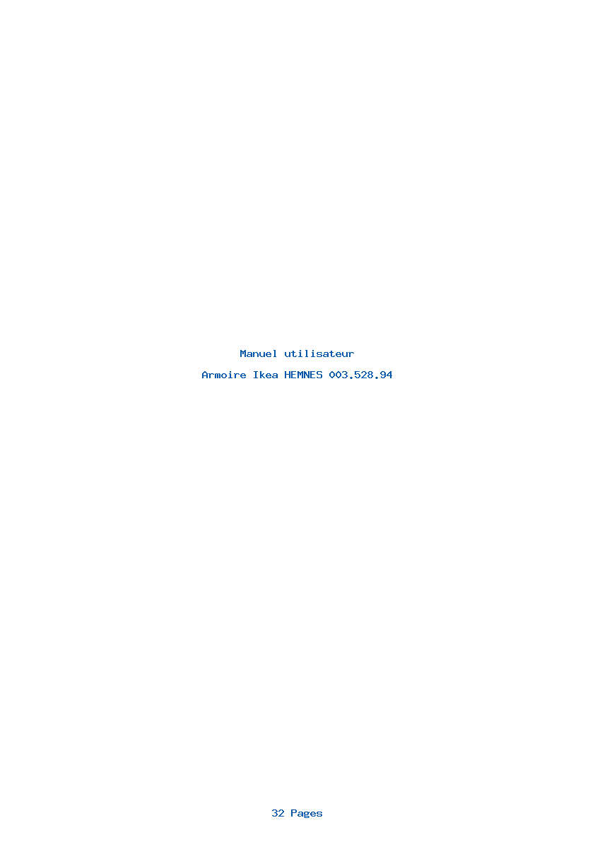 Page 1 de la notice Manuel utilisateur Ikea HEMNES 003.528.94
