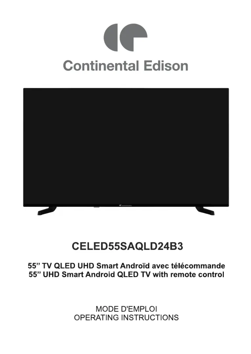 Page 1 de la notice Manuel utilisateur Continental Edison CELED55SAQLD24B3