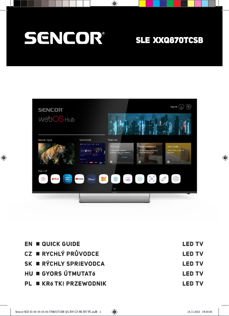 Página 1 del manual Manual de usuario Sencor SLE 43Q870TCSB