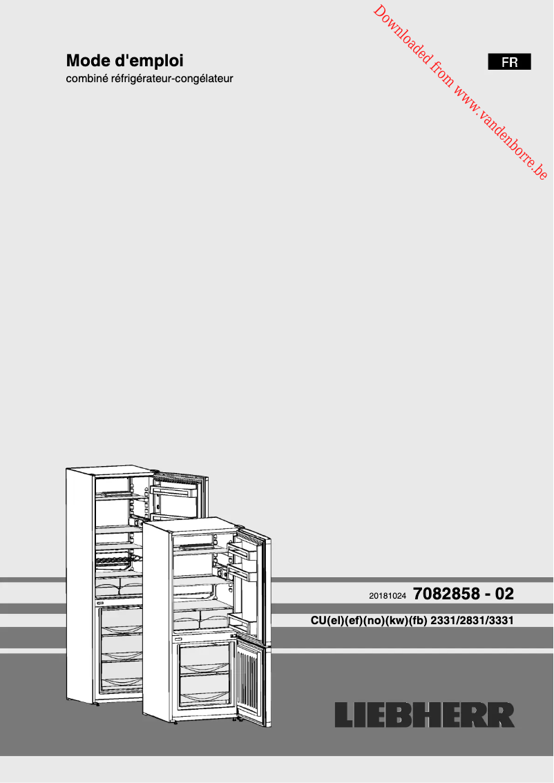 Page 1 de la notice Manuel utilisateur Liebherr CUel 3331