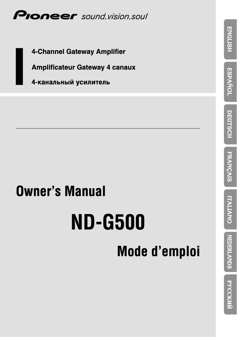 Page 1 de la notice Manuel utilisateur Pioneer ND-G500