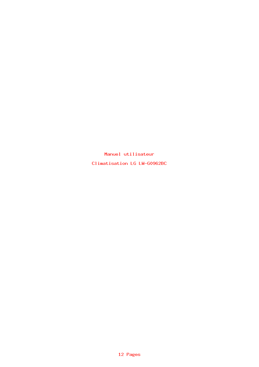 Page 1 de la notice Manuel utilisateur LG LW-G0962BC