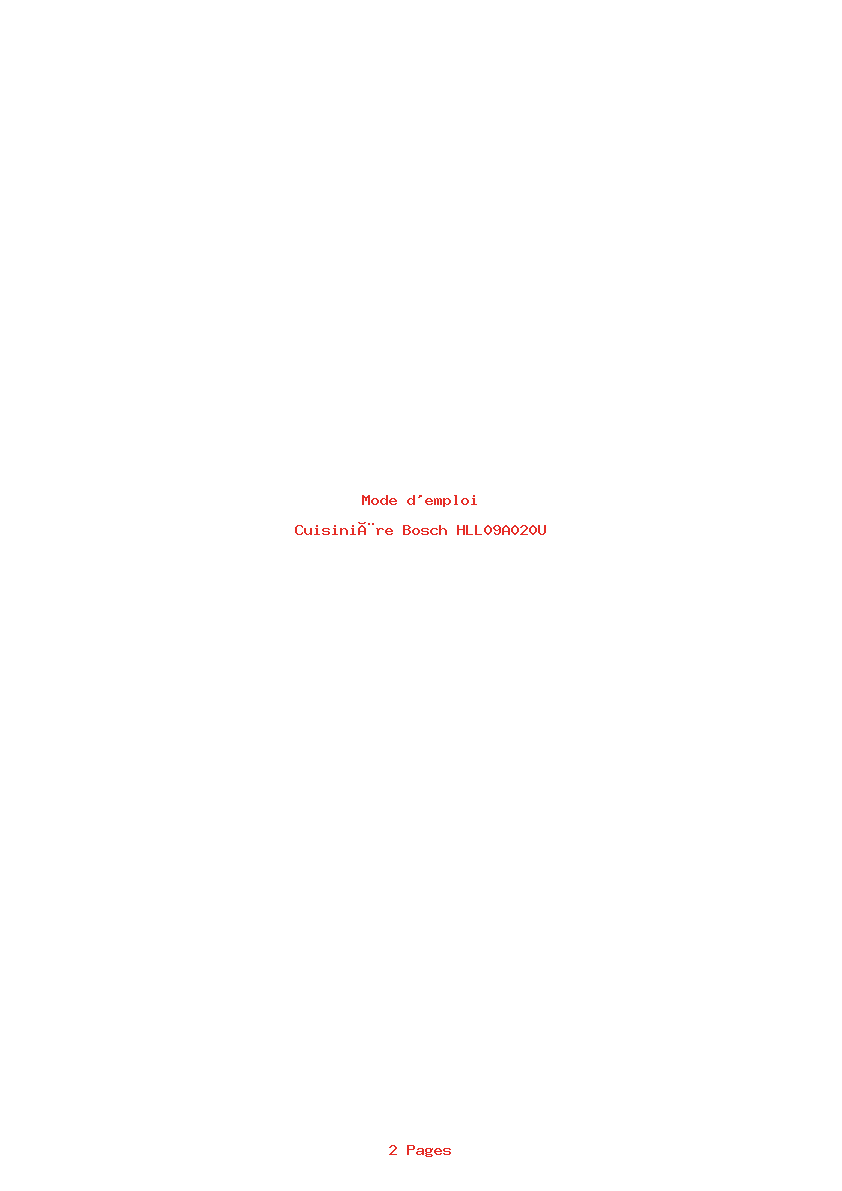 Page 1 de la notice Mode d'emploi Bosch HLL09A020U