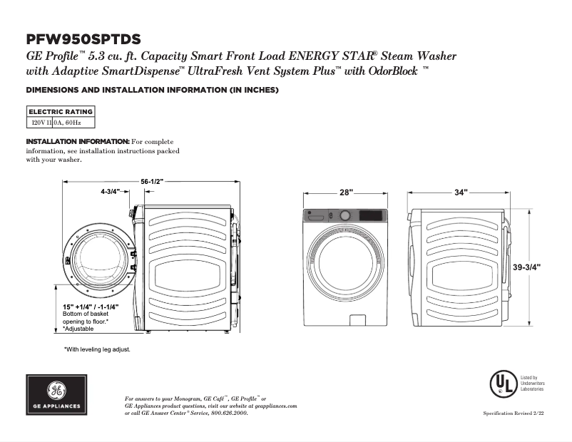 Image de la première page du manuel de l'appareil PFW950SPTDS