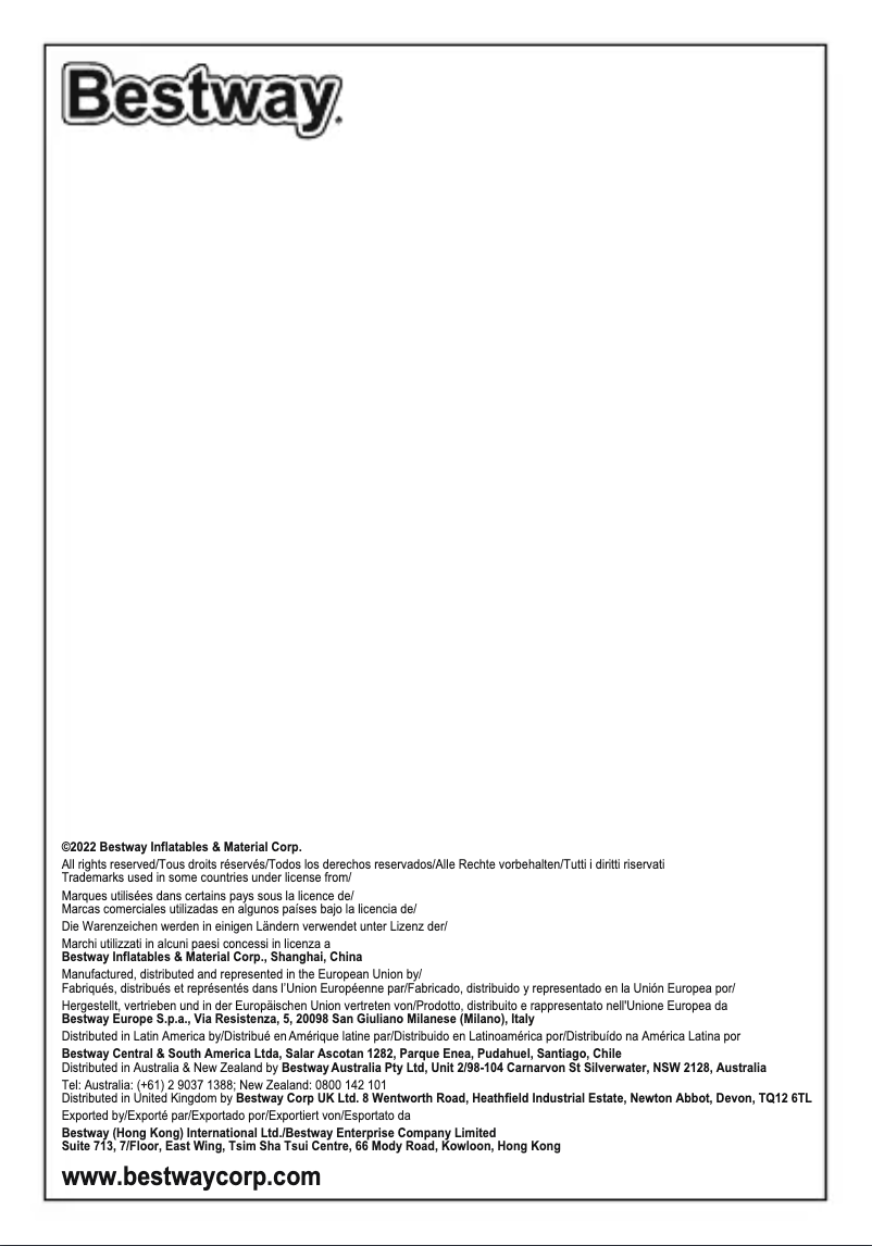 Page 1 of the manual User Manual Bestway 91004