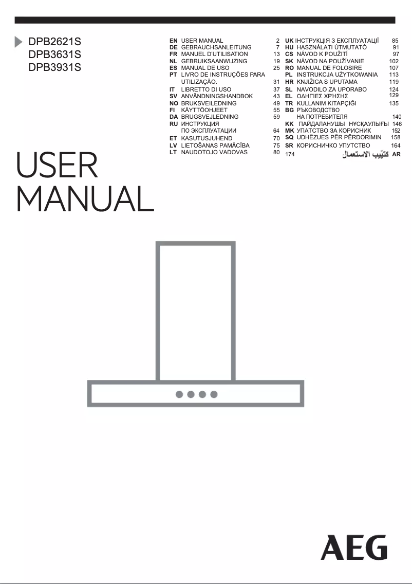 Page 1 de la notice Manuel utilisateur AEG DPB3631S