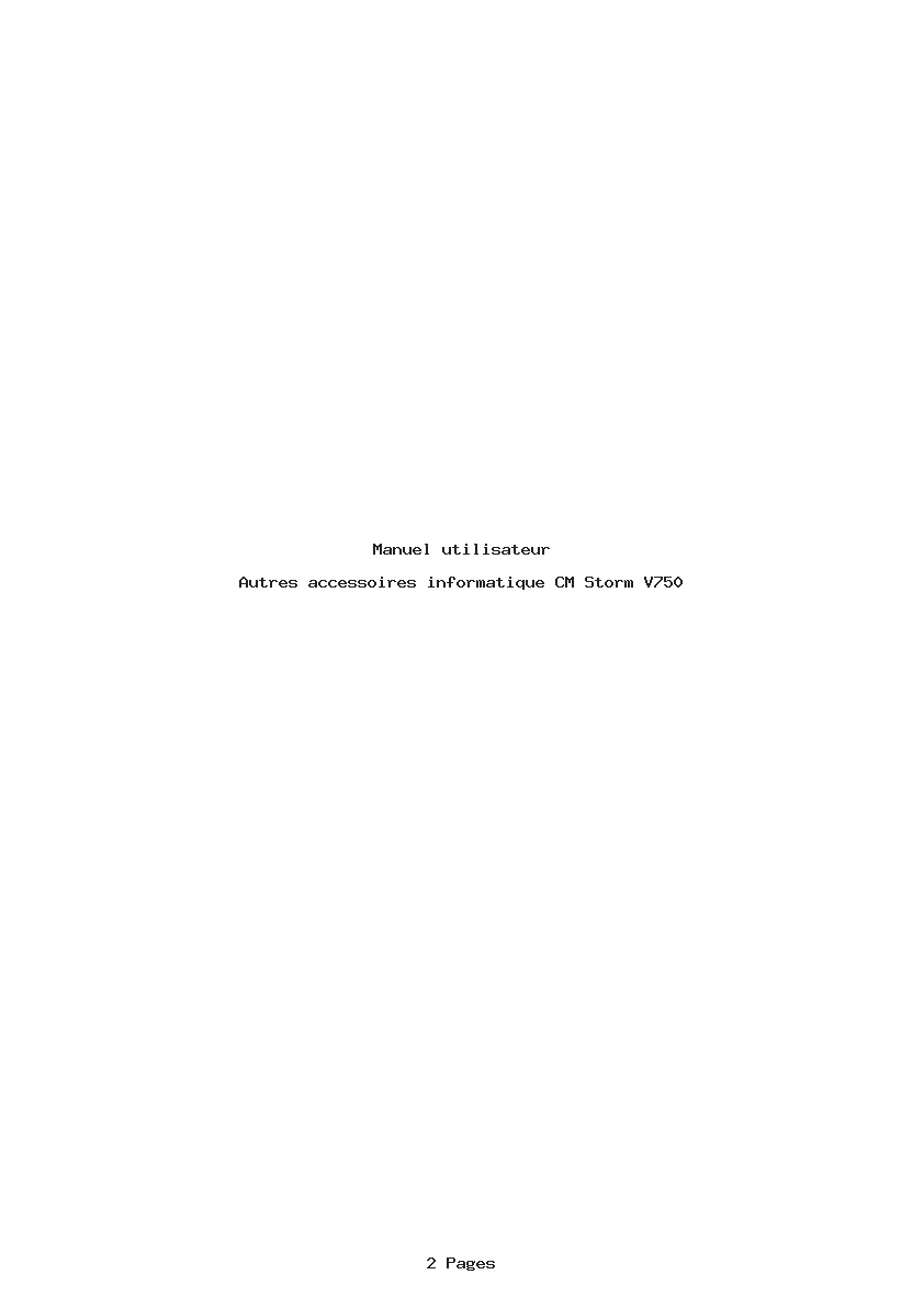 Page 1 de la notice Manuel utilisateur CM Storm V750