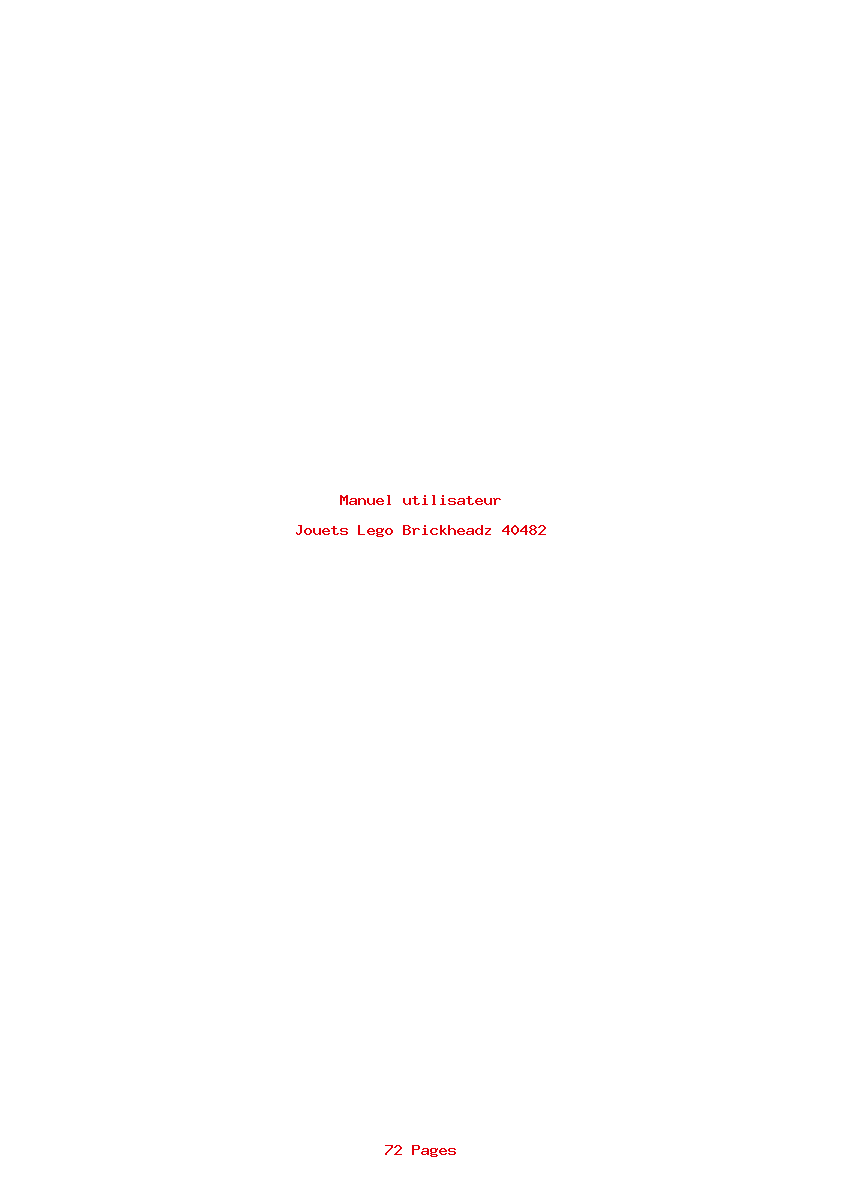 Page 1 de la notice Manuel utilisateur Lego Brickheadz 40482