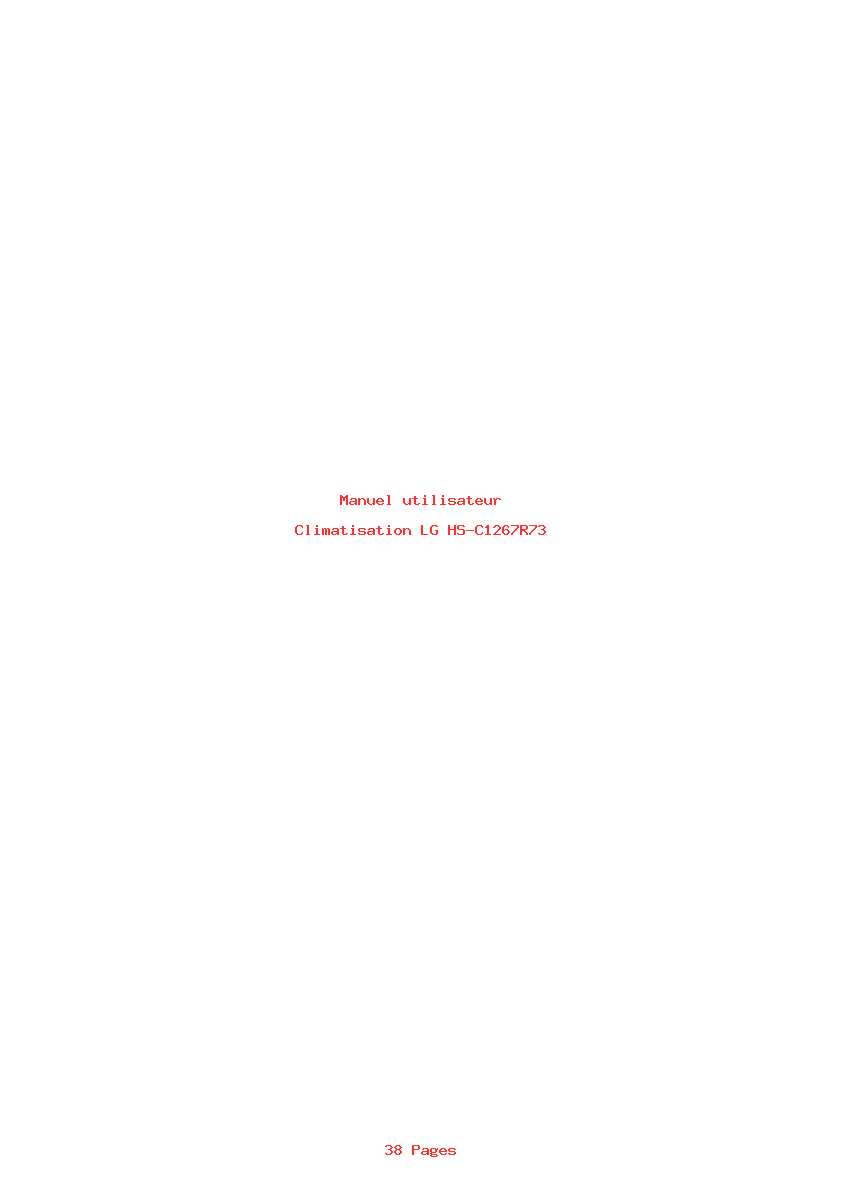 Page 1 de la notice Manuel utilisateur LG HS-C1267R73