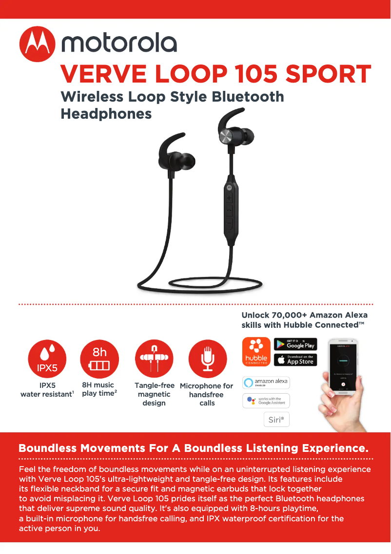 Page 1 de la notice Manuel utilisateur Motorola VerveLoop 105 Sport