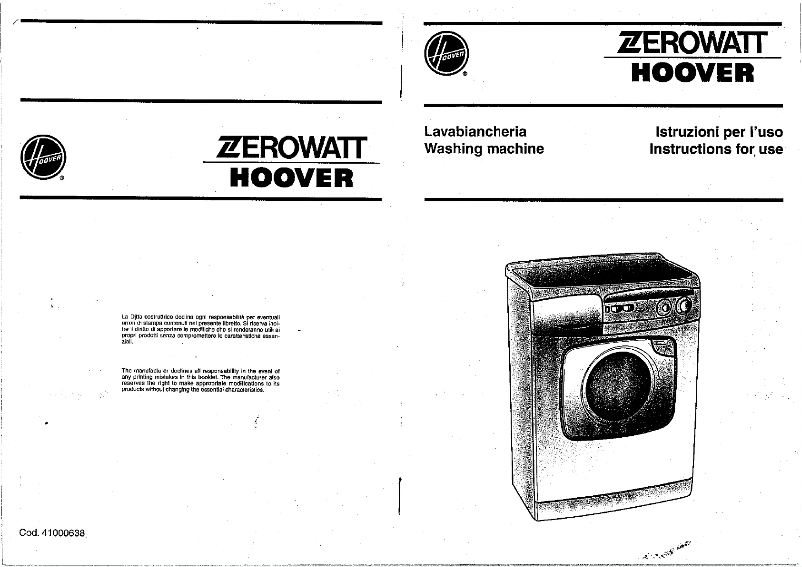 Page 1 de la notice Manuel utilisateur Zerowatt-Hoover H 77 E
