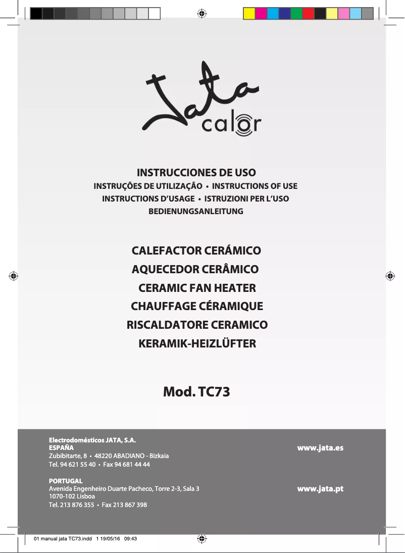 Page 1 de la notice Manuel utilisateur Jata TC73