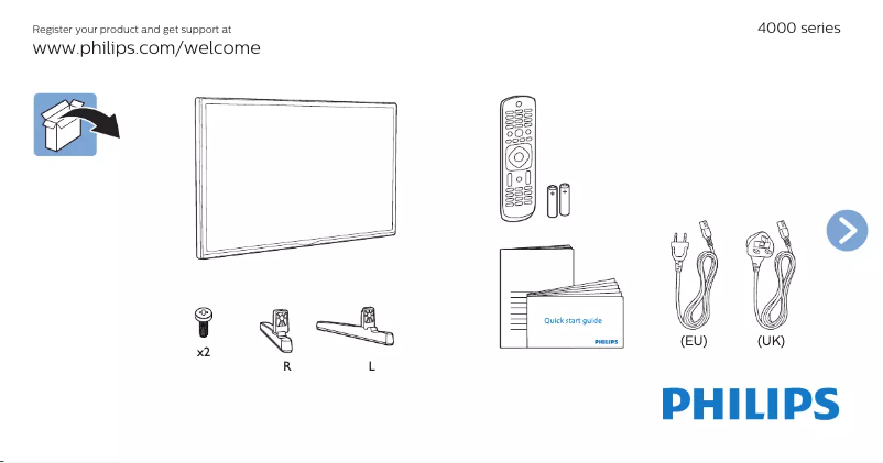 Page n°1 - Guide de démarrage rapide Philips 24PHK4000