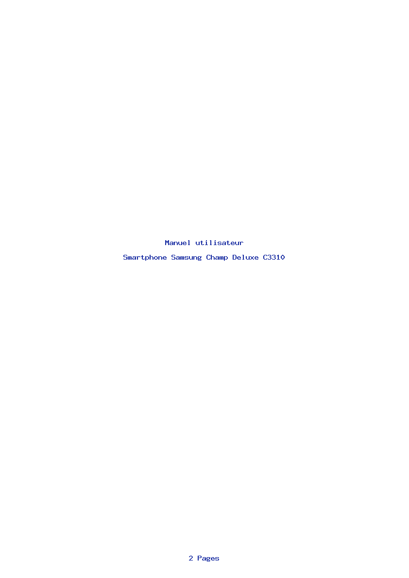 Page 1 de la notice Manuel utilisateur Samsung Champ Deluxe C3310