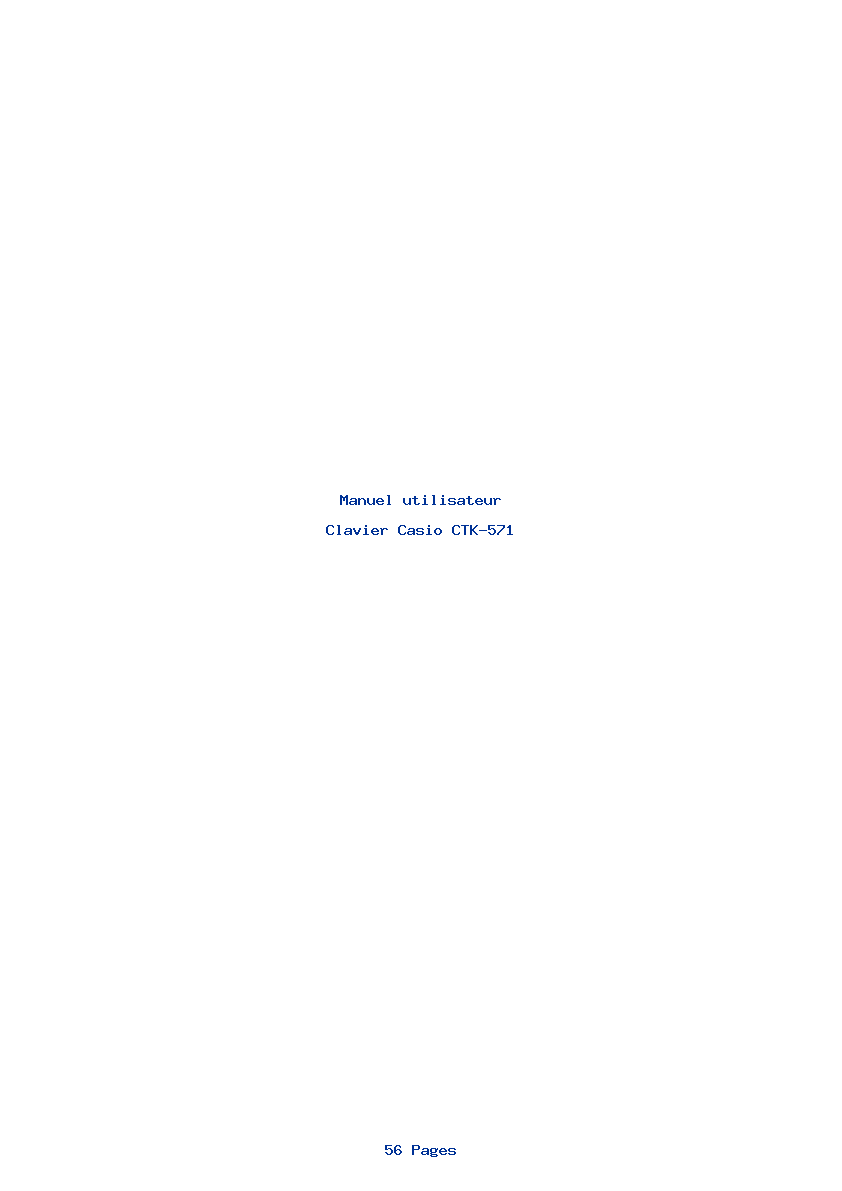 Page 1 de la notice Manuel utilisateur Casio CTK-571