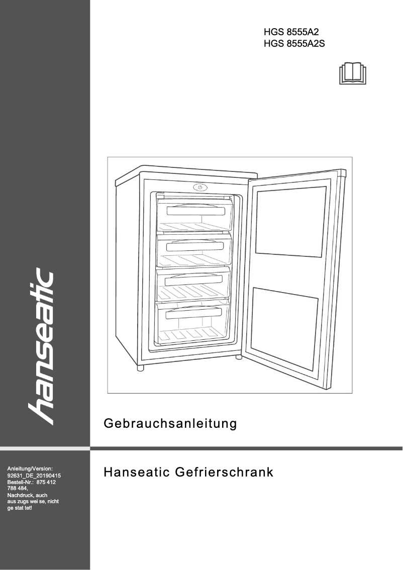 Page 1 de la notice Manuel utilisateur Hanseatic HGS 8555A2S