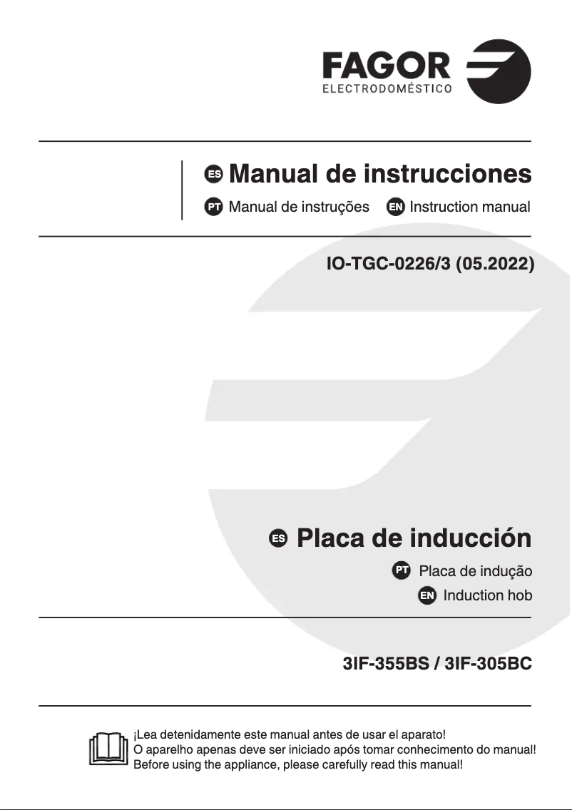 Page 1 de la notice Manuel utilisateur Fagor 3IF-305BC
