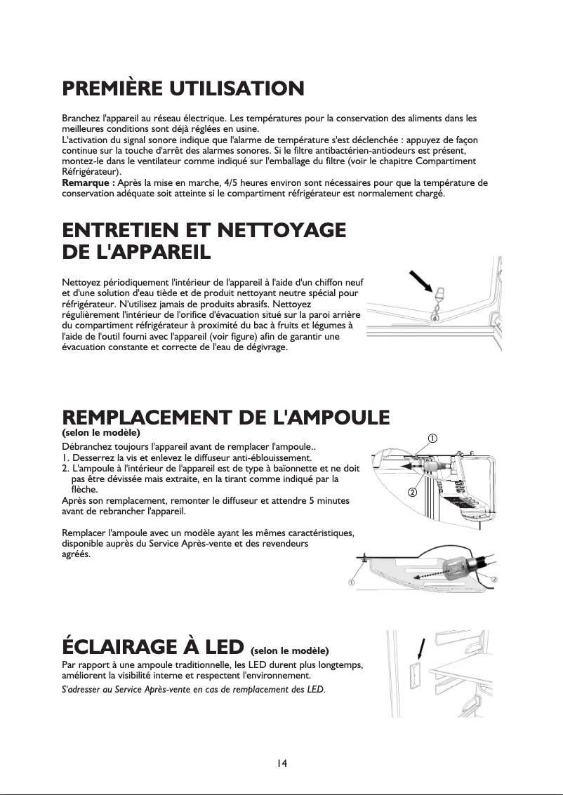Page 1 de la notice Manuel utilisateur Whirlpool ART 865/A++