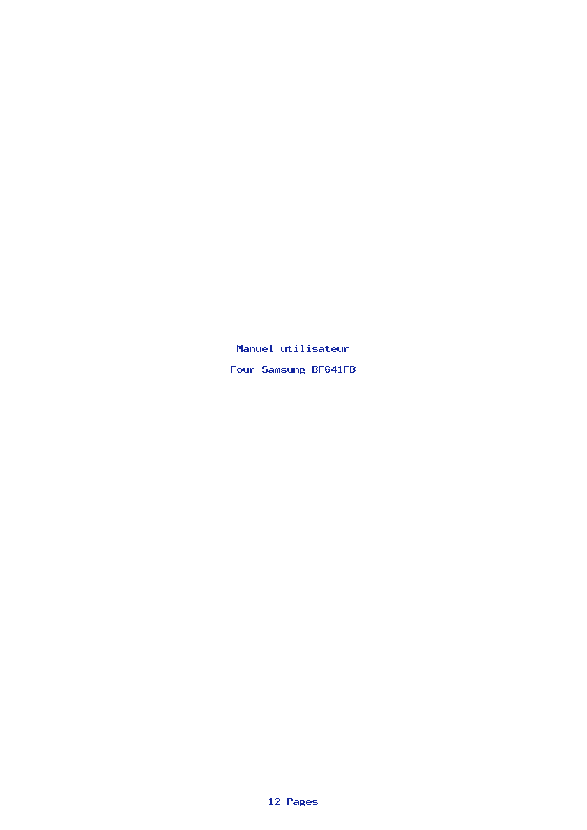 Page 1 de la notice Manuel utilisateur Samsung BF641FB