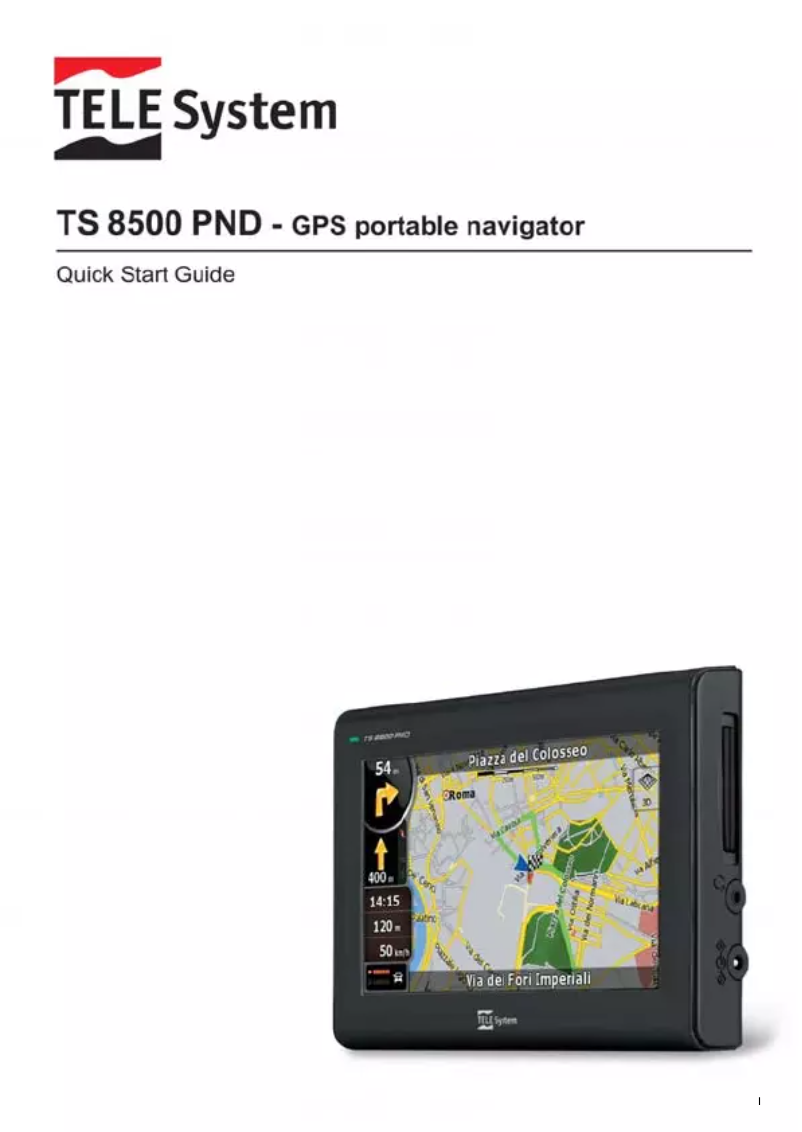 Page 1 de la notice Manuel utilisateur TELE System TS8500PND