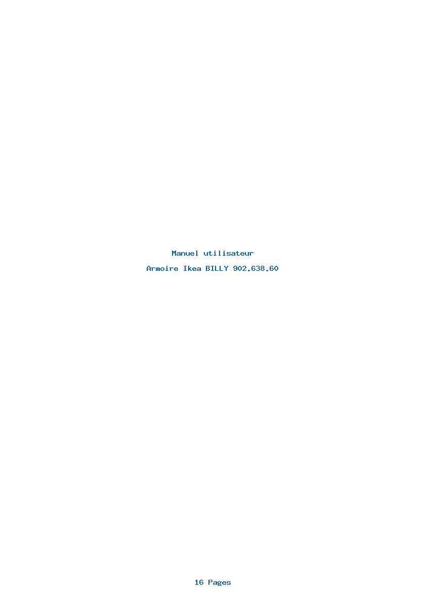 Page 1 de la notice Manuel utilisateur Ikea BILLY 902.638.60