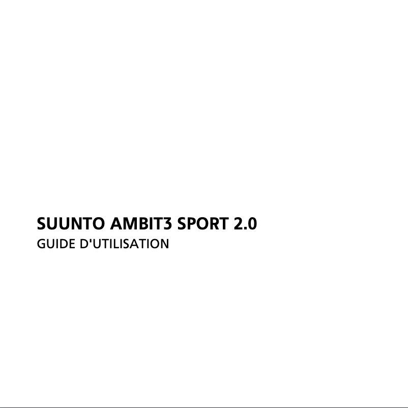 Page 1 de la notice Manuel utilisateur Suunto AMBIT3 Sport 1.0