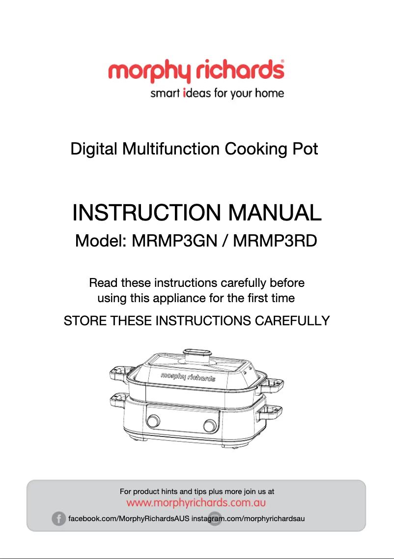 Página 1 del manual Manual de usuario Morphy Richards MRMP3GN