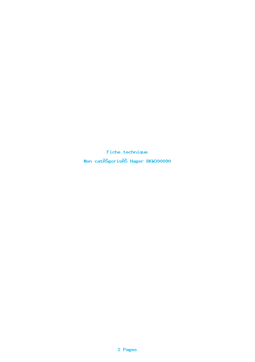 Image de la première page du manuel de l'appareil BKW300090